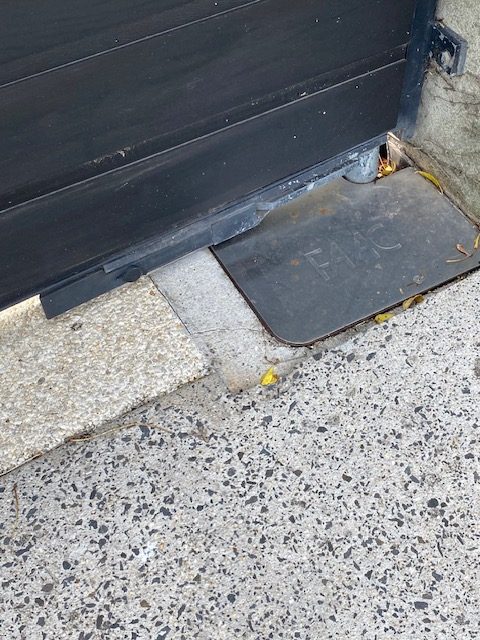 Dark threshold and paving detail